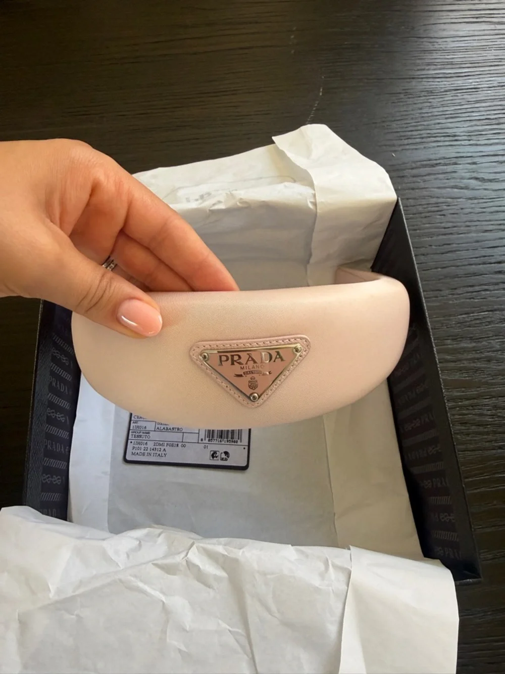 Large Prada Blush Padded Headband - Picture 2 of 12